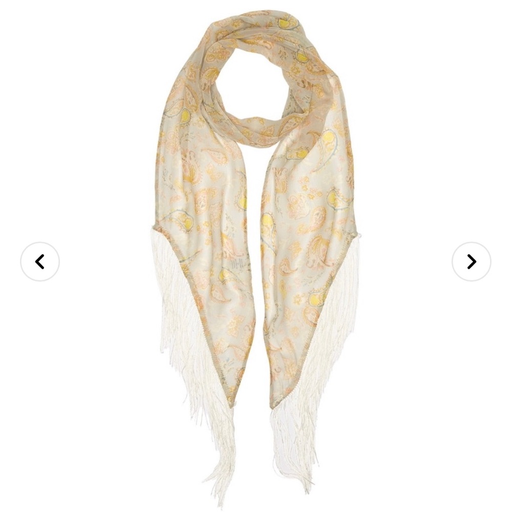 Chan Luu Paisley Print Fringe Skinny Scarf One Size